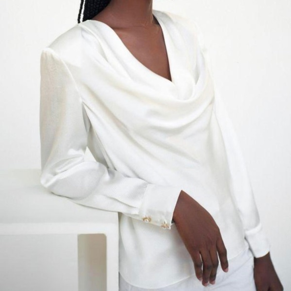 White Ronny Kobo Cowl Neck